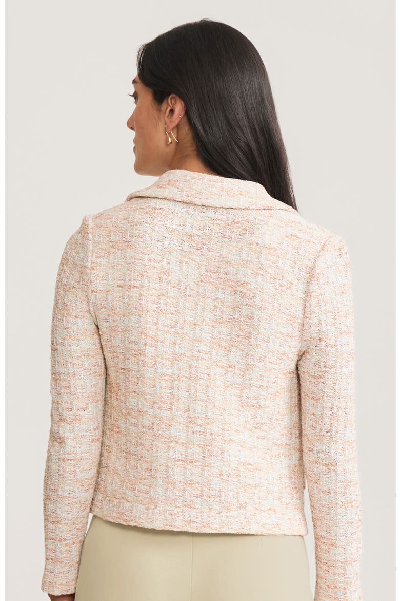 Heritage Melange Tweed Knit Jacket, Alternate, color, Fresh Mint/Biscotti