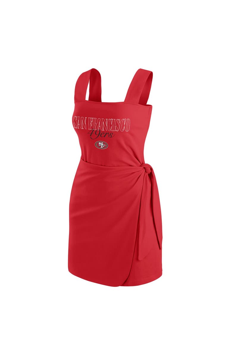 WEAR by Erin Andrews Women's WEAR by Erin Andrews Scarlet San Francisco 49ers Wrap Dress, Alternate, color,
