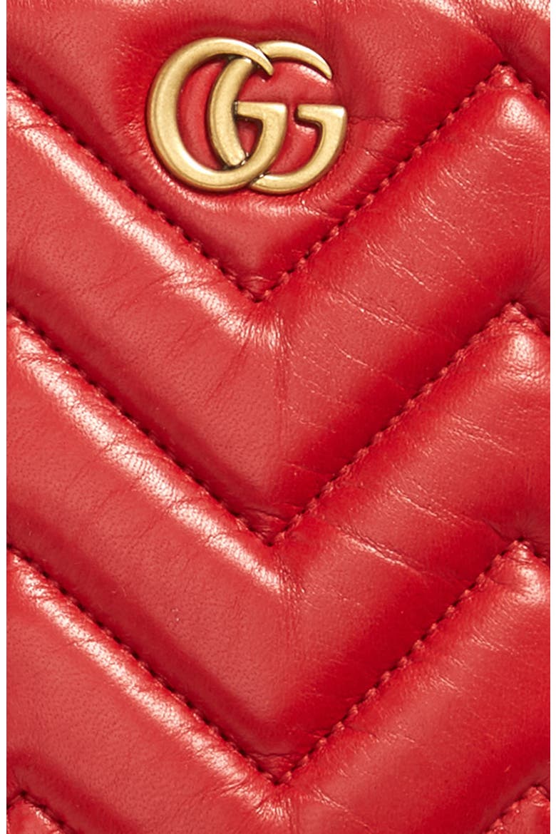 GG Logo Cashmere Lined Quilted Leather Gloves, Alternate, color, ROSSO
