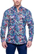 Maceoo Fibonacci Resistance Black Contemporary Fit Cotton Button-Up Shirt