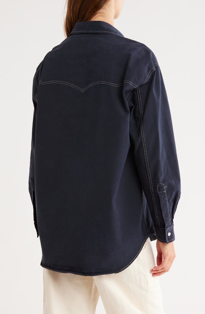 TWP Dutton Oversize Long Sleeve Western Shirt, Alternate, color, Midnight