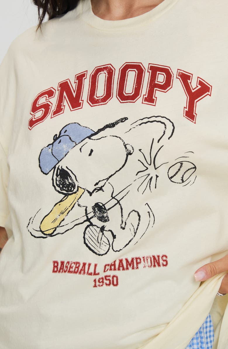 Princess Polly Peanuts<sup>®</sup> Snoopy Champions Oversize Cotton Graphic T-Shirt, Alternate, color,