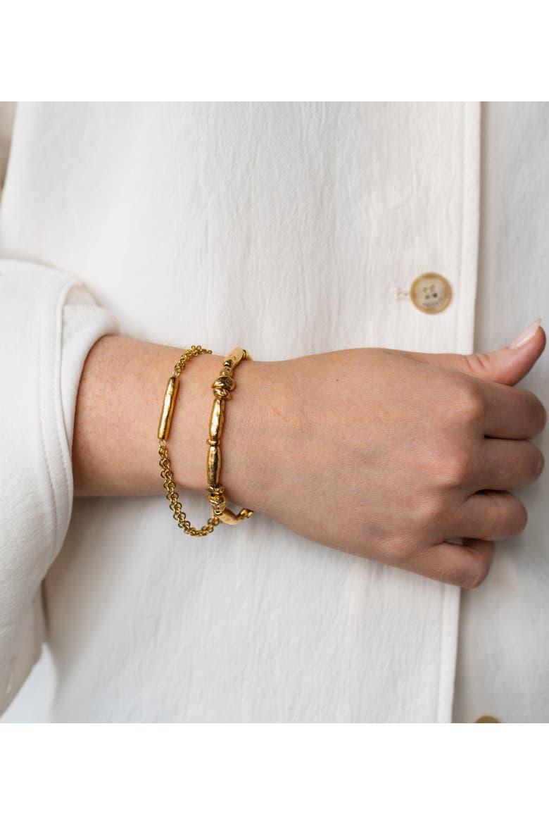 Organic Bead Bracelet, Alternate, color, Gold
