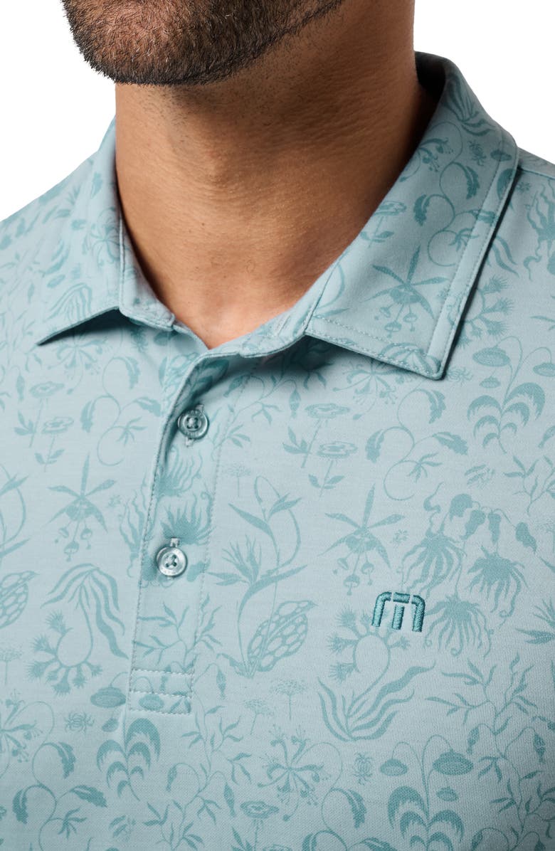 TravisMathew Featherweight Paradise Floral Polo, Alternate, color, Forget Me Not