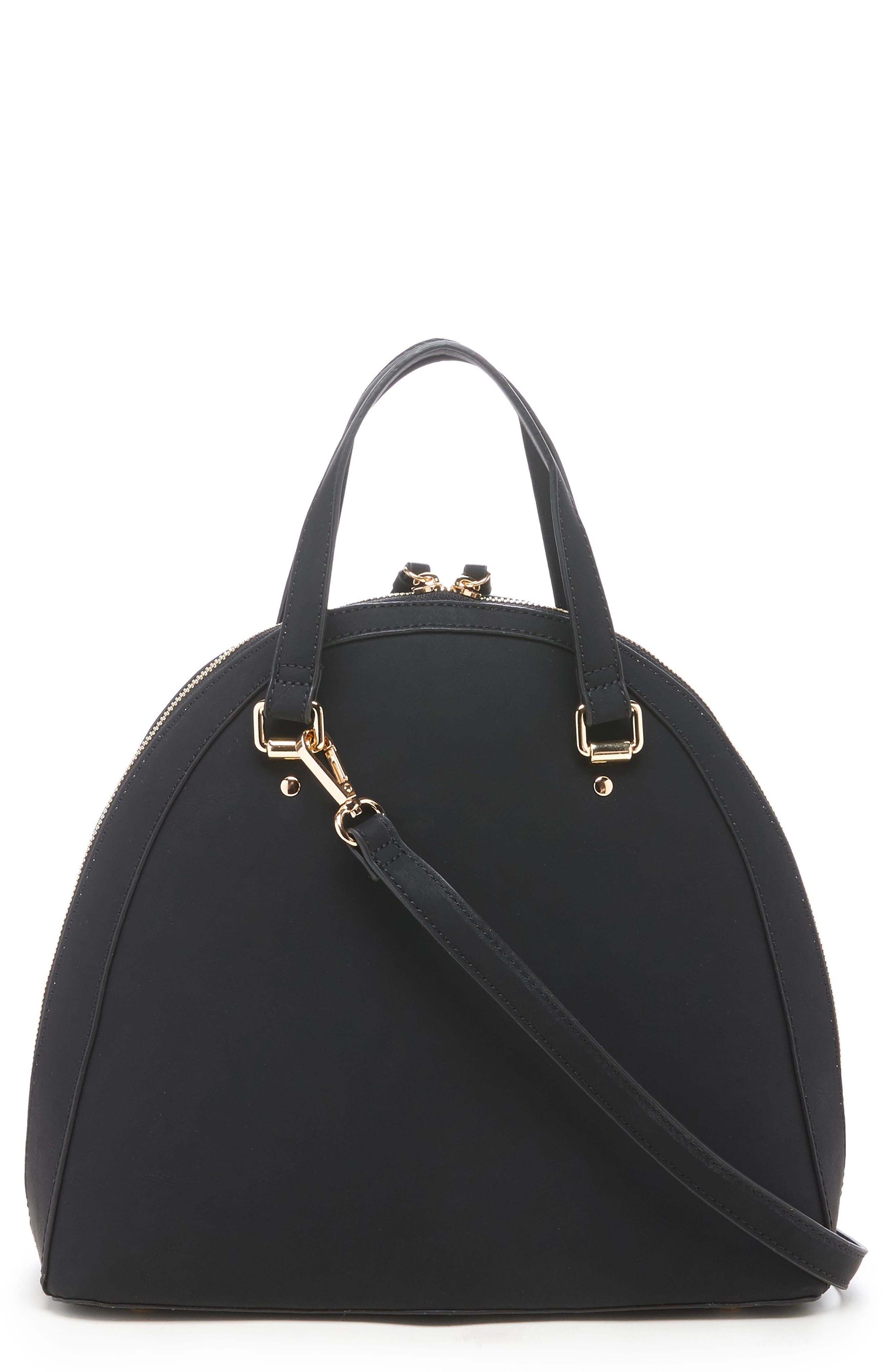 Sole Society Dwani Faux Leather Satchel, Main, color, 