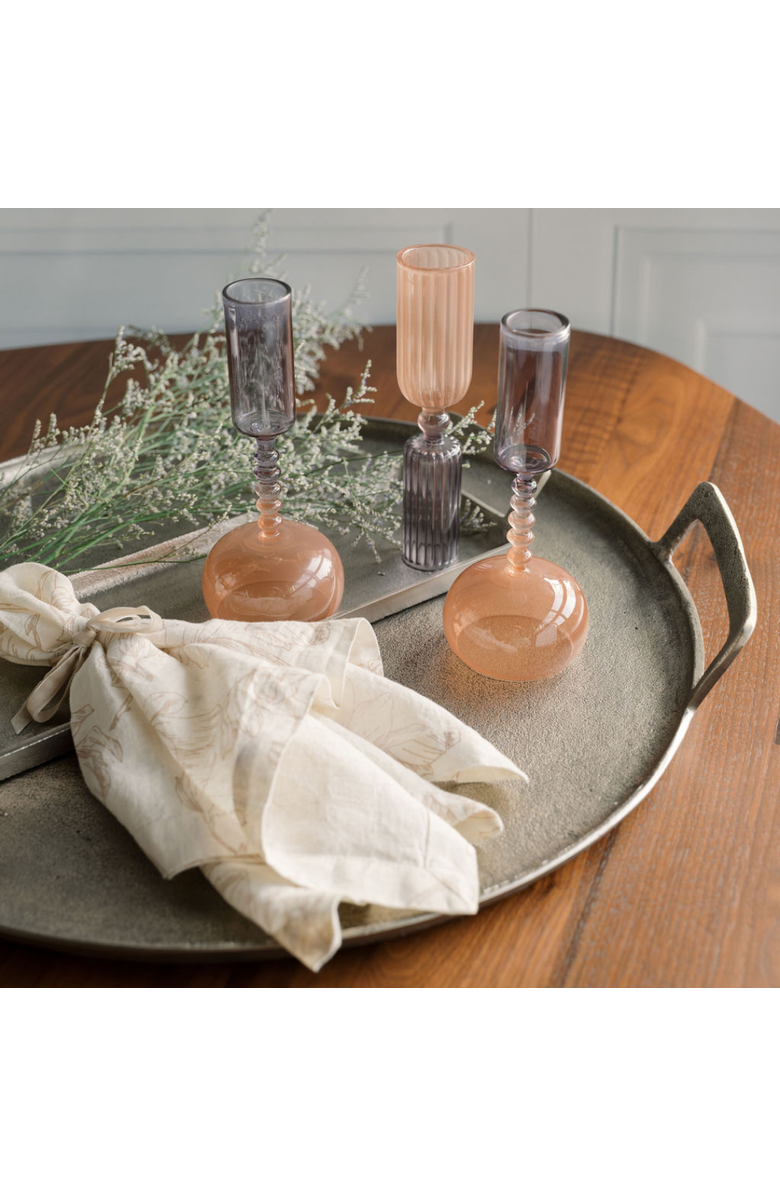 CG Hunter Etched Borosilicate Glass Bud Vases in Smoke, Alternate, color, Smoke