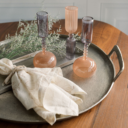 Cg Hunter Etched Borosilicate Glass Bud Vases In Gray