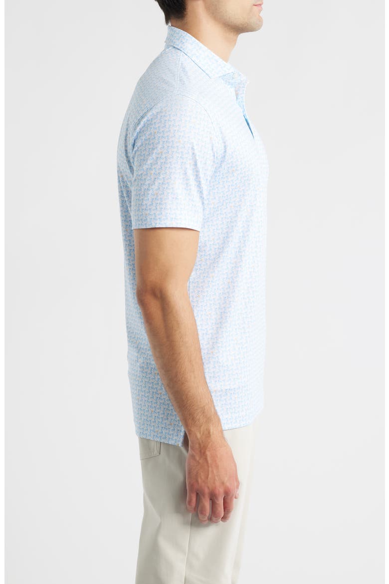 Minty Cocktail Print Performance Jersey Polo, Alternate, color, MALIBLU
