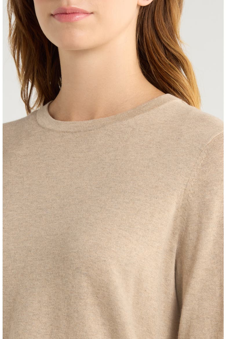 Cotton & Cashmere Top, Alternate, color, HEATHER OAT