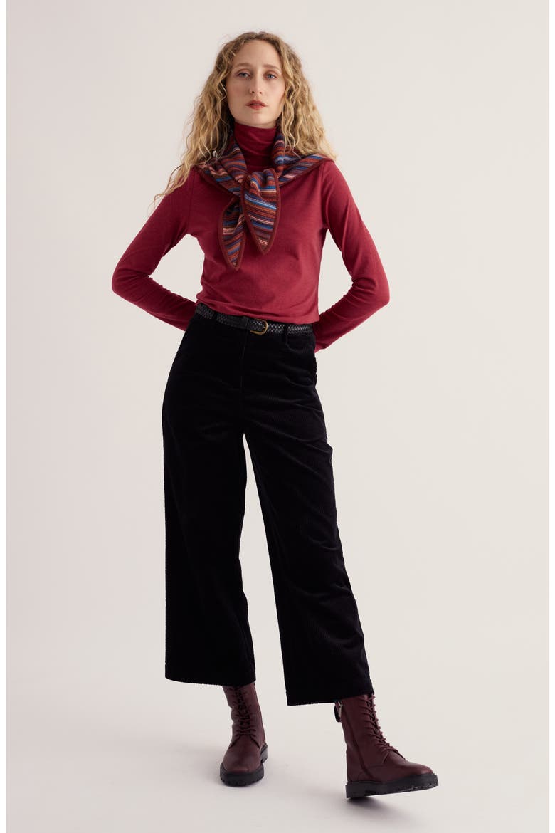 Landing Turtleneck Stretch Organic Cotton Top, Alternate, color, DAHLIA