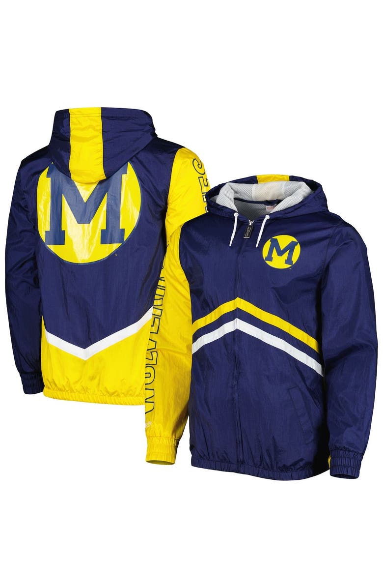 Mitchell & Ness Men's Mitchell & Ness Navy Michigan Wolverines Undeniable Full-Zip Windbreaker Jacket, Main, color, Navy