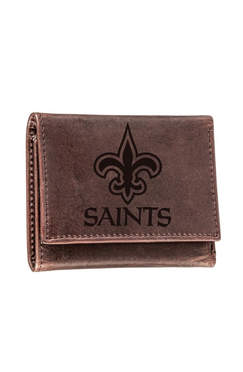 Evergreen Enterprises New Orleans Saints Leather Team Tri-Fold Wallet, Main, color, 