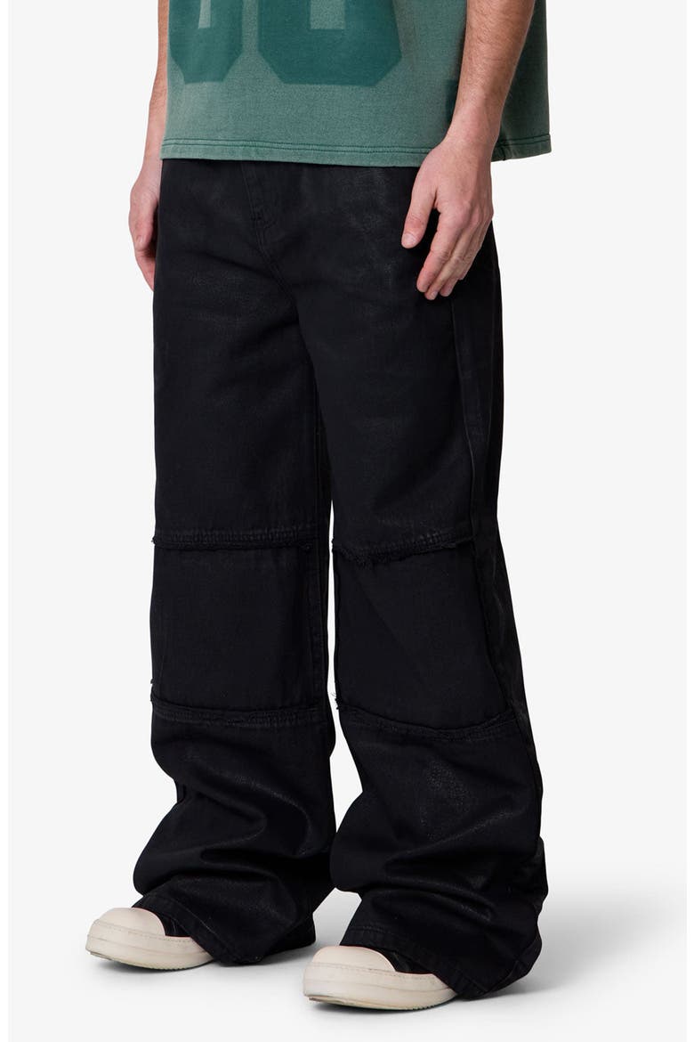Ultra Wide Waxed Oversize Cargo Pocket Pants, Alternate, color, BLACK