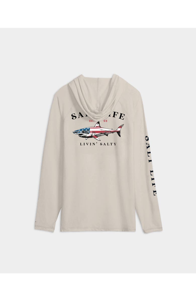 Salt Life Jaws of Steel 2.0 Performance Hoodie, Alternate, color, Chalk