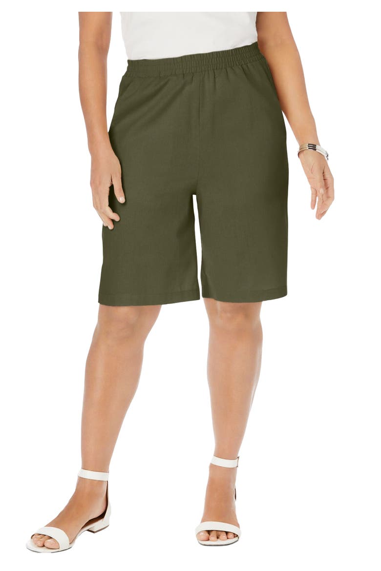 Linen Short, Main, color, DARK OLIVE GREEN