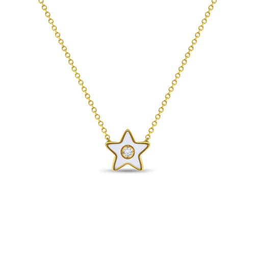 In Season Jewelry 14k CZ Enamel Star Necklace in Gold at Nordstrom