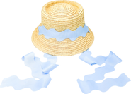 Bits & Bows Straw Scalloped Ribbon Harbor Hat