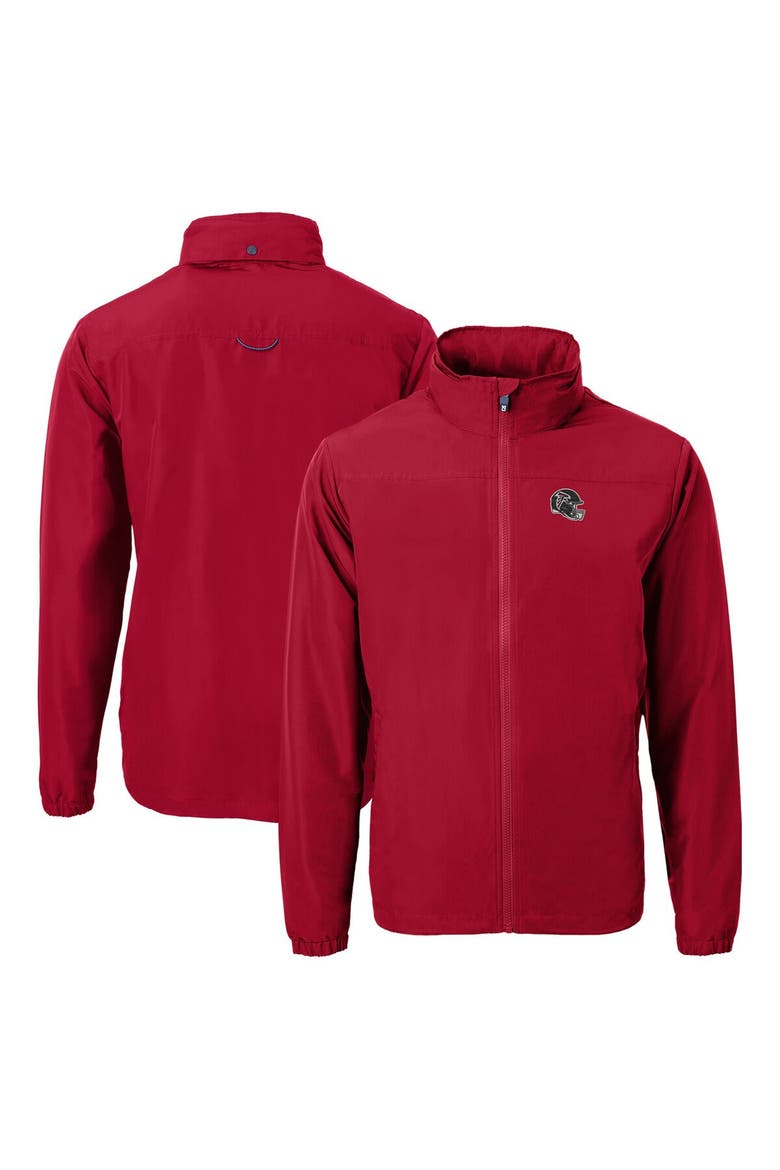 Men's Cutter & Buck  Red Atlanta Falcons Helmet Charter Eco Recycled Full-Zip Jacket, Main, color, Red
