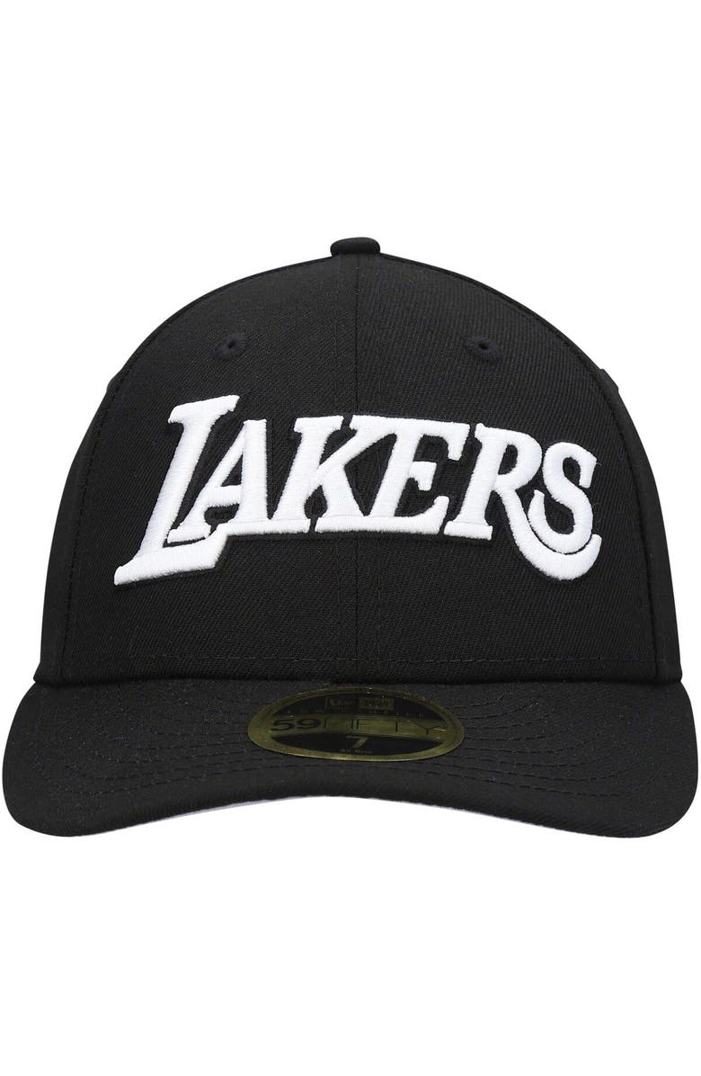 New Era Men's New Era Black Los Angeles Lakers Team Logo Low Profile 59FIFTY Fitted Hat, Alternate, color, Black