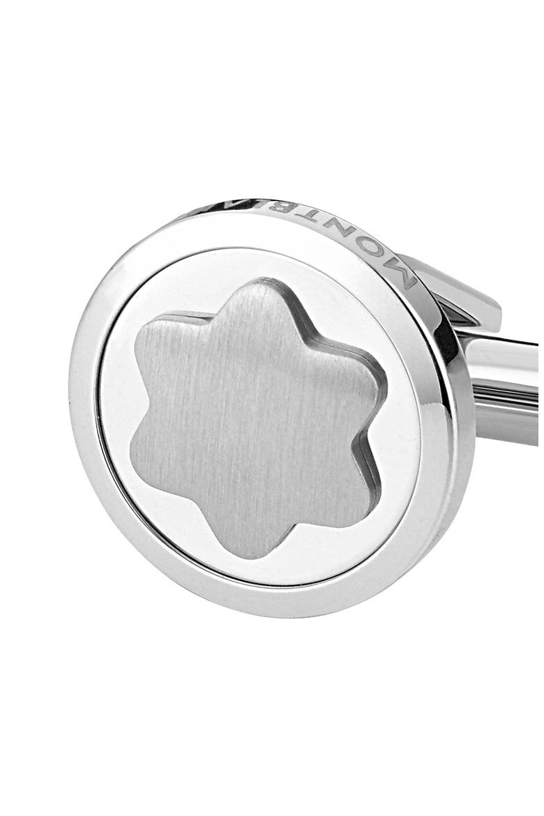 Logo Star Cuff Links, Alternate, color, STEEL