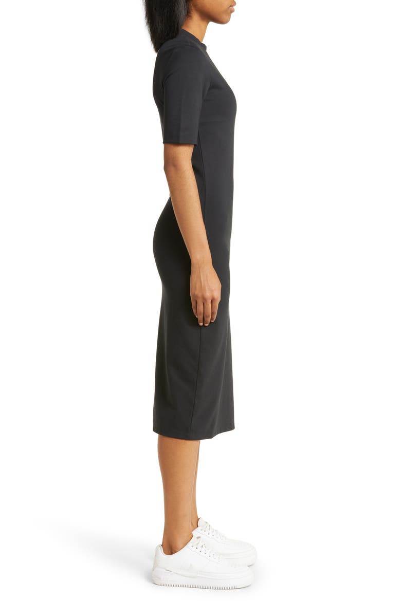Sportswear Essential Crewneck Midi Dress, Alternate, color, BLACK/ WHITE