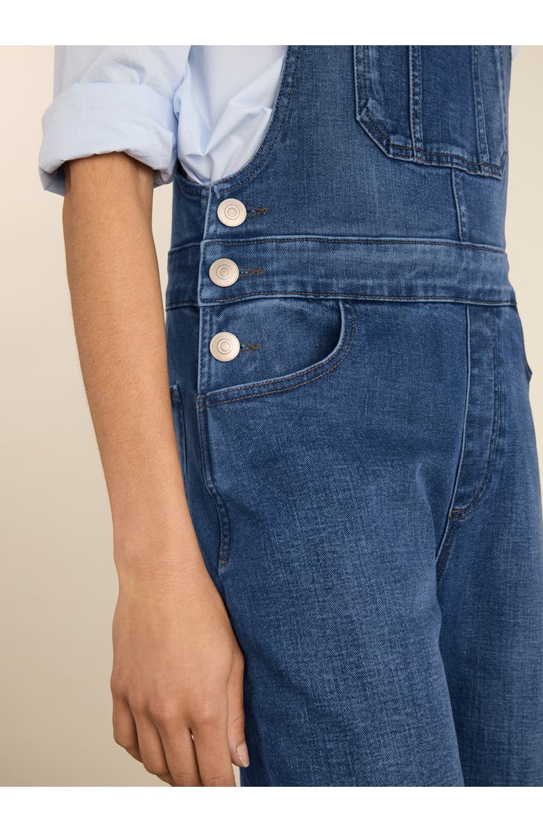 Baukjen Joanna Stretch Wide Leg Dungarees, Alternate, color, Washed Indigo