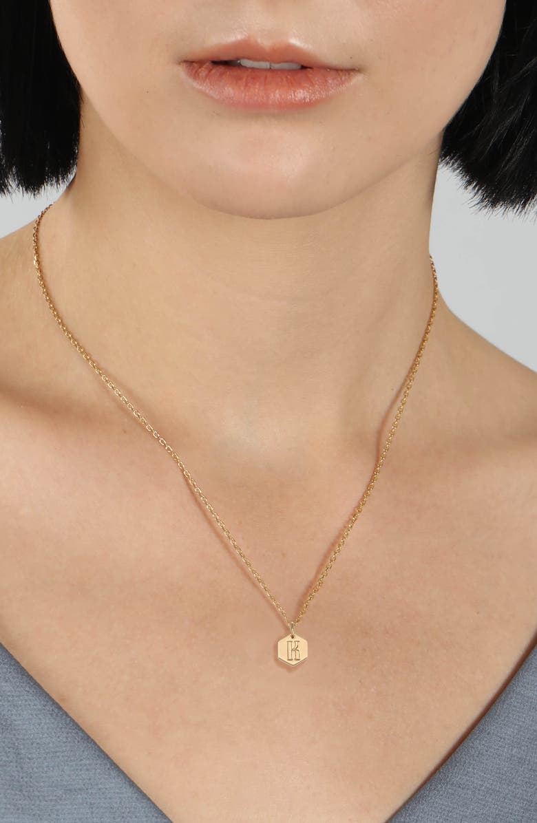 Stella + Ruby Monogram Initial Pendant Necklace, Alternate, color, 