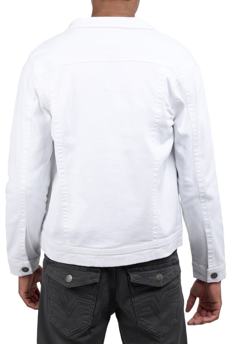 Saddle Stitch Denim Jacket, Alternate, color, WHITE