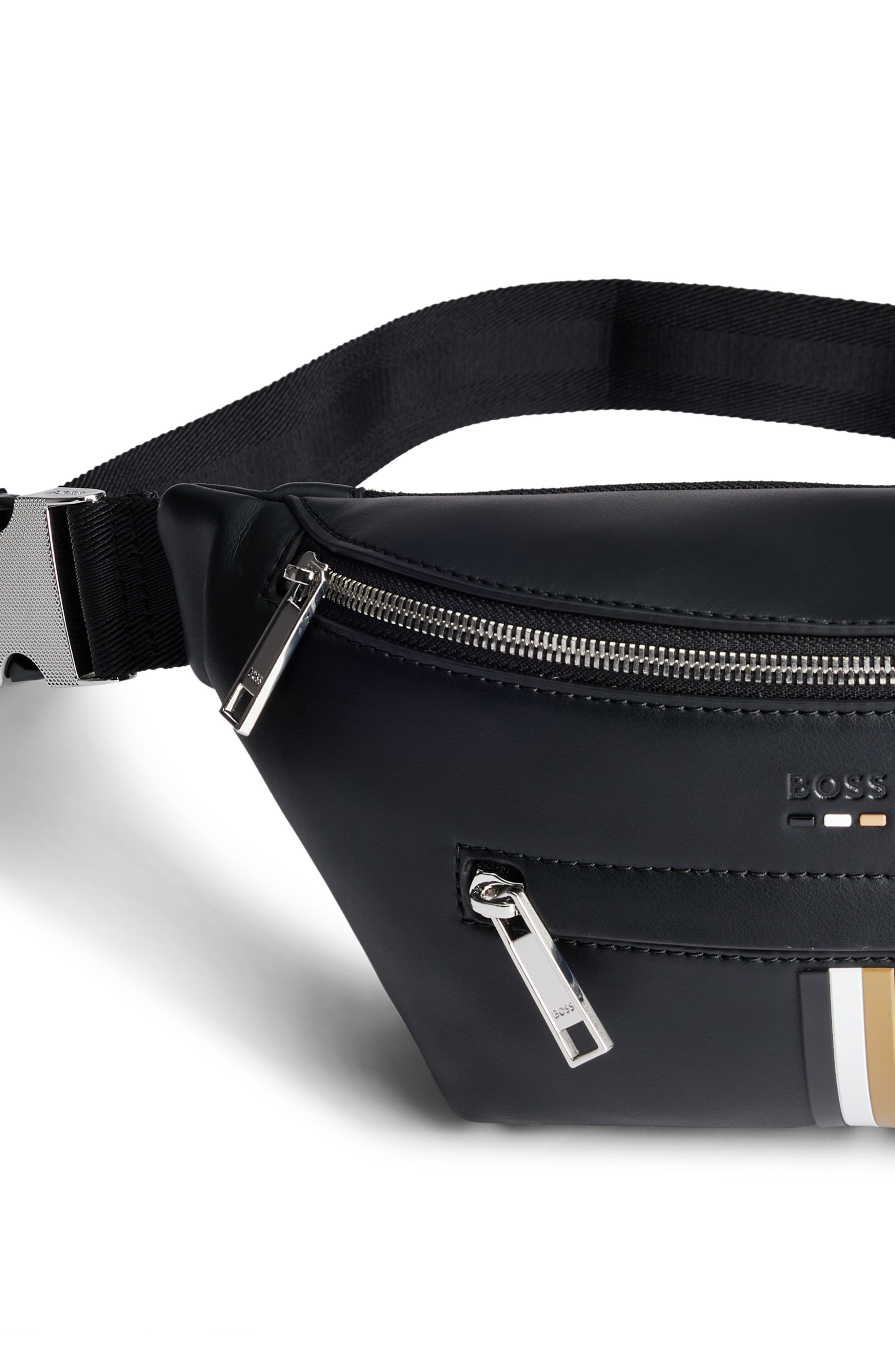BOSS Ray Stripe Faux Leather Belt Bag, Alternate, color, 