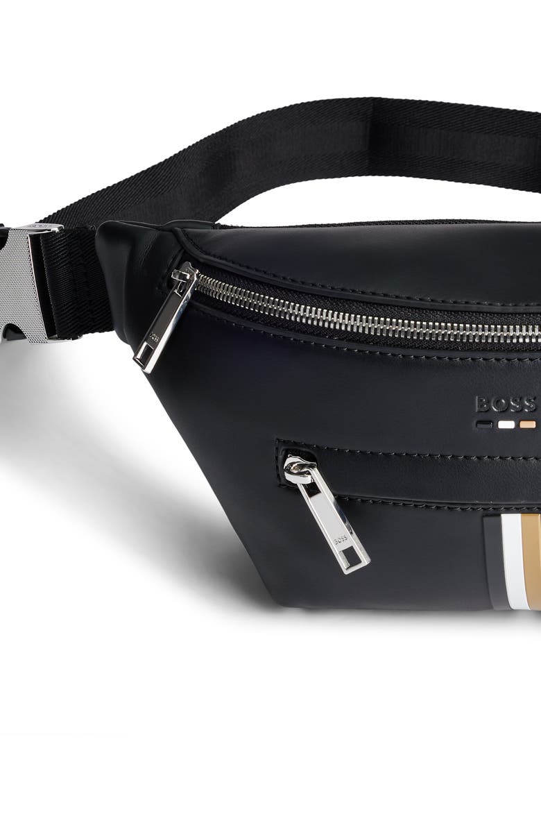 BOSS Ray Stripe Faux Leather Belt Bag, Alternate, color,