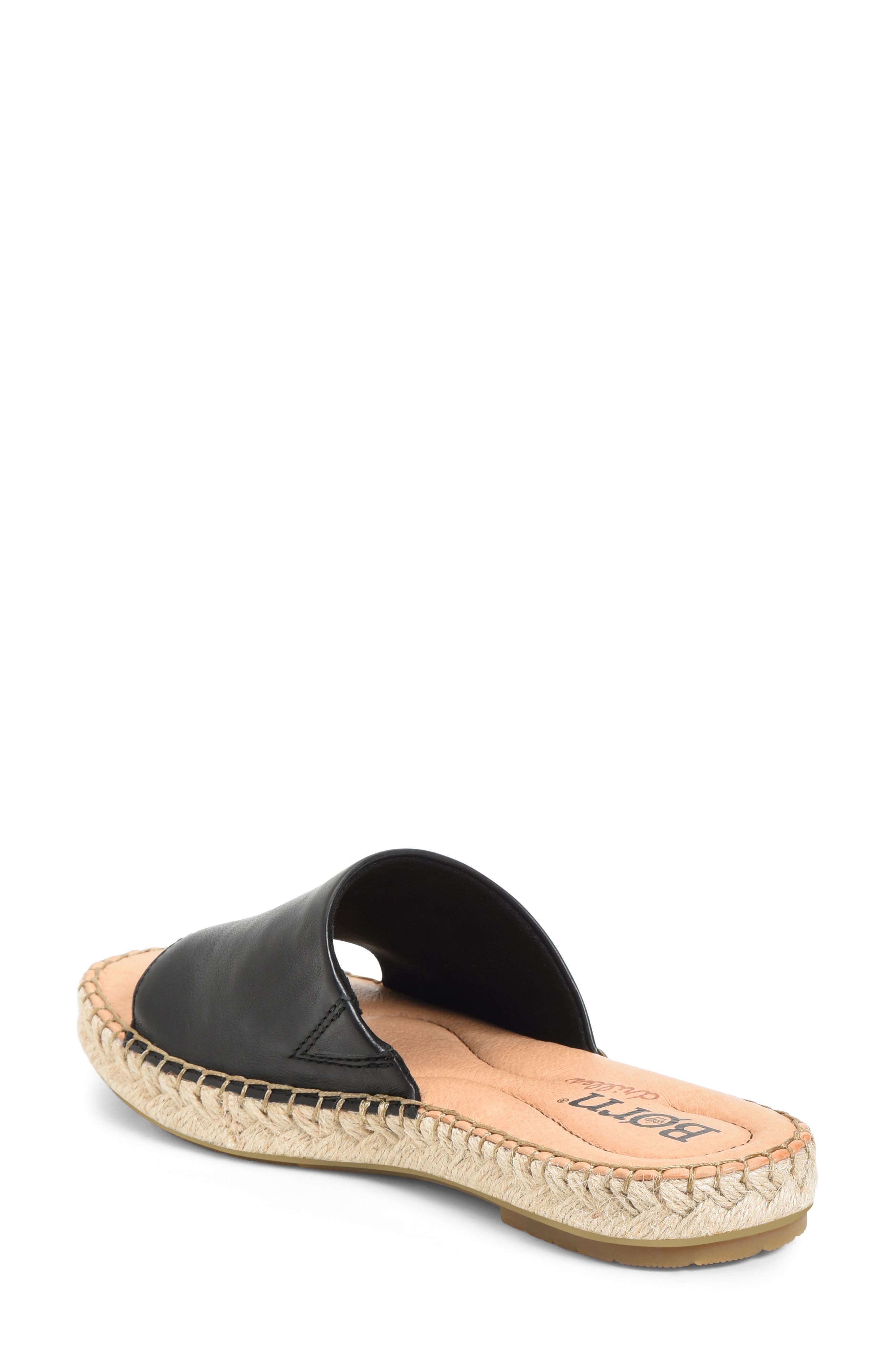 San Benito Espadrille Slide Sandal, Alternate, color, BLACK LEATHER