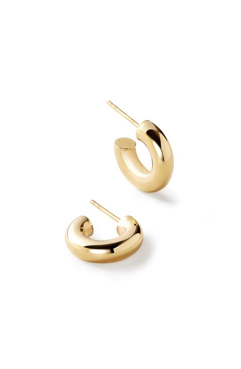 Chunky Gold Hoop Earrings - Gold Bold C-Hoops Mini