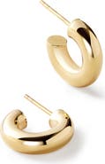 Ana Luisa Chunky Gold Hoop Earrings - Gold Bold C-Hoops Mini
