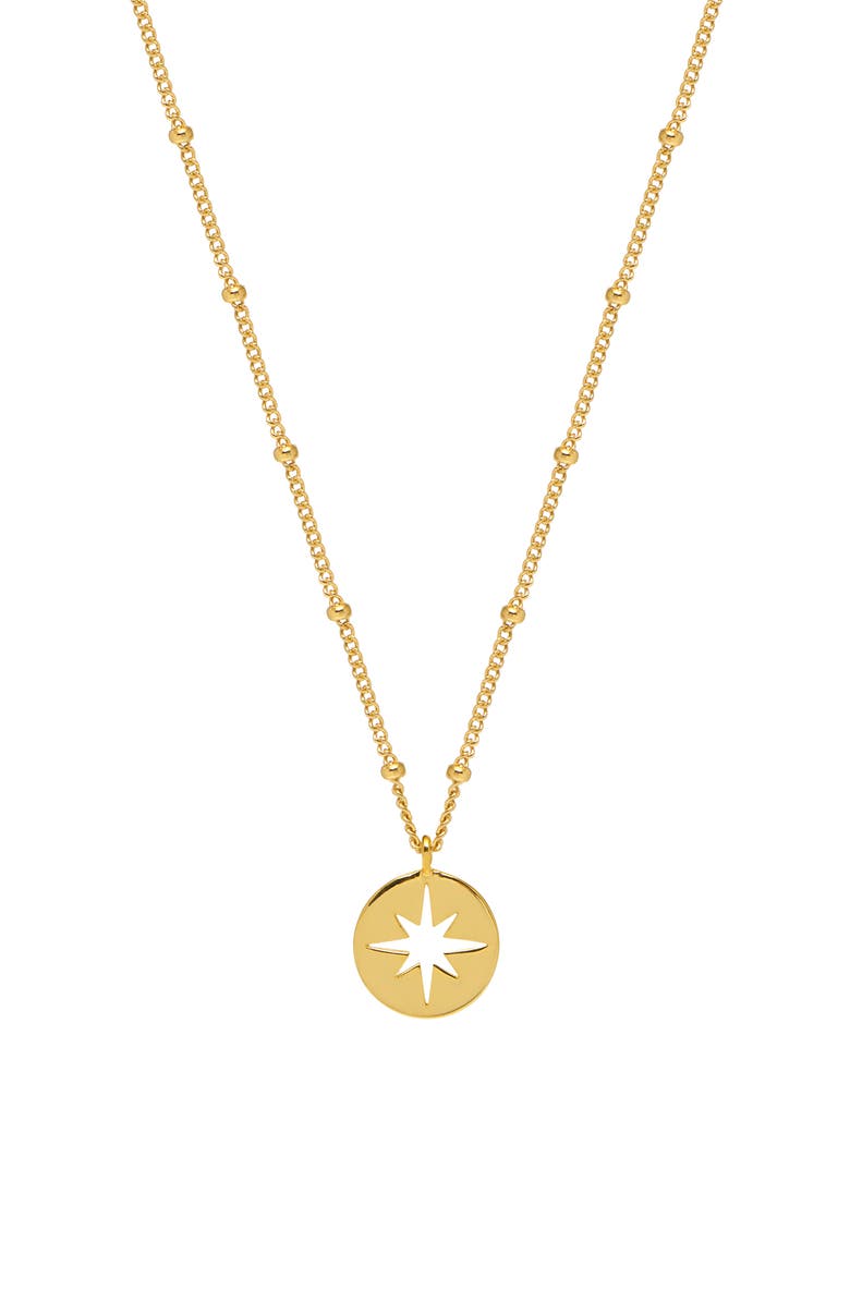 Estella Bartlett Starburst Disc Pendant Necklace, Alternate, color, Gold