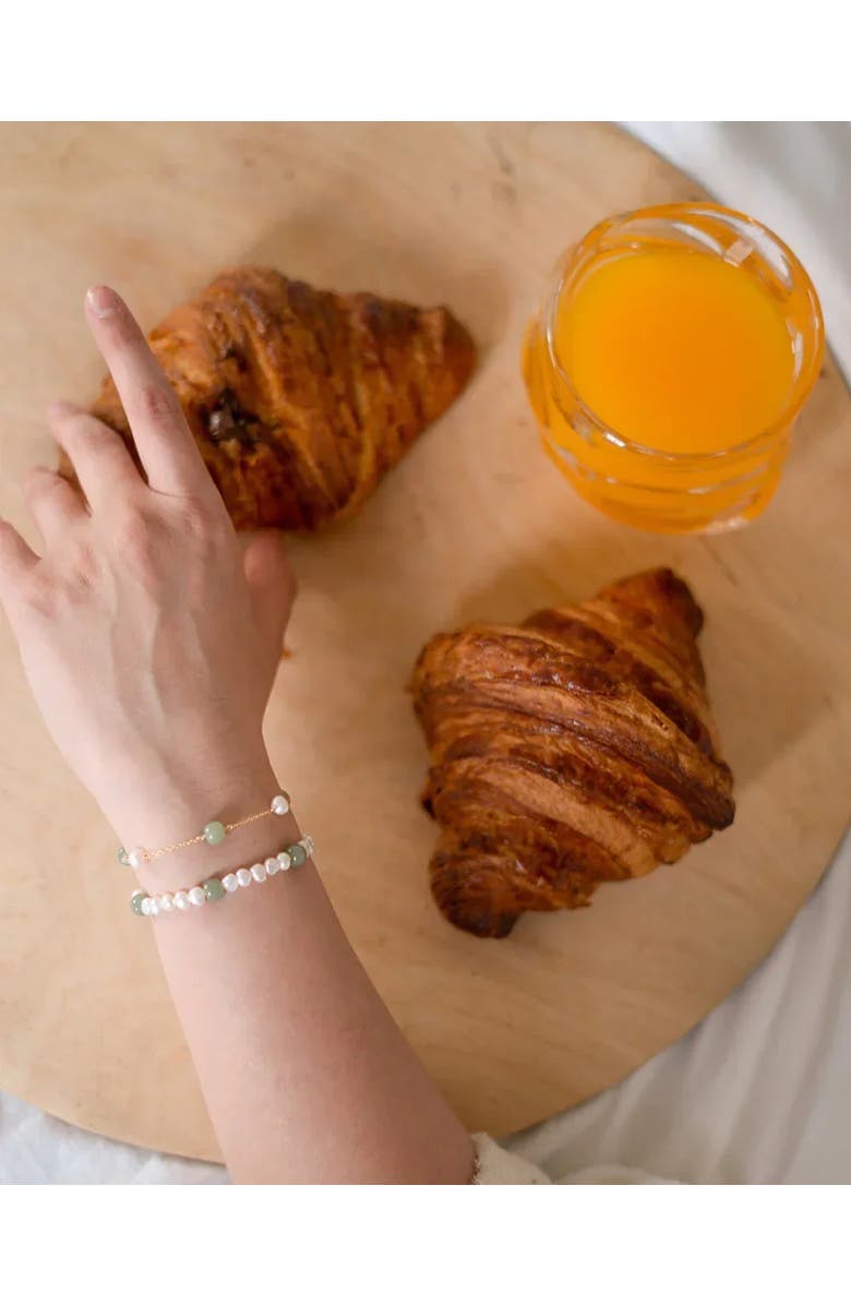 seree Isabelle Pearl and green jade bracelet, Alternate, color, Light Green