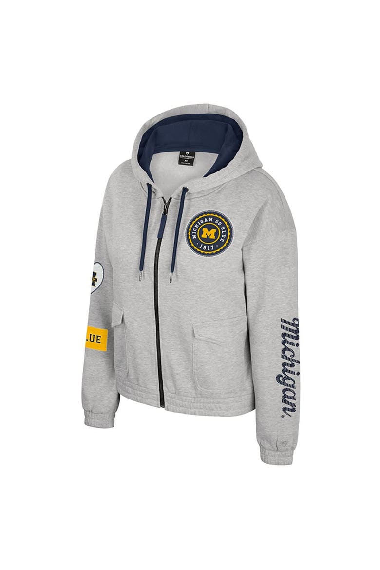 Women's Colosseum Gray Michigan Wolverines Alfie Full-Zip Hoodie Jacket, Alternate, color, Gray