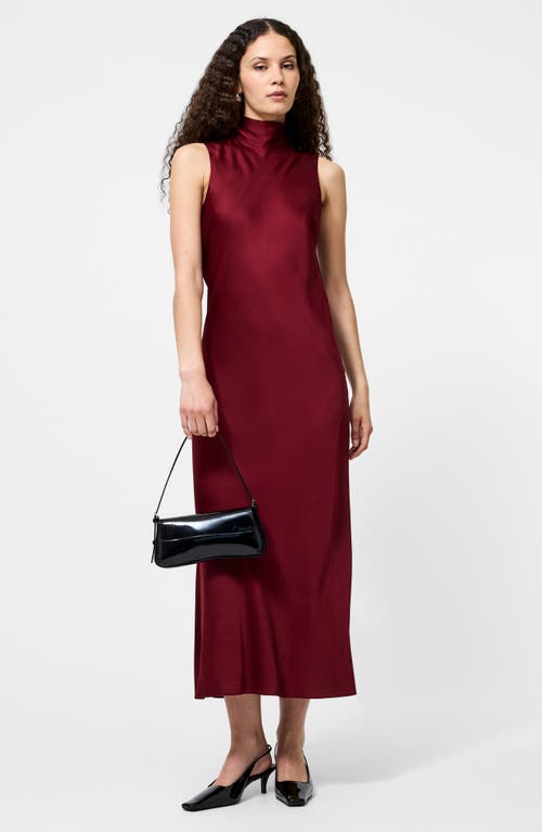 French Connection Ennis Bow Back Sleeveless Satin Maxi Dress In Red