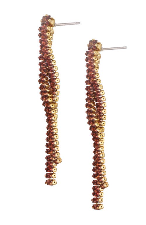 Vince Camuto Cubic Zirconia Rhinestone Dangle Earrings In Burgundy