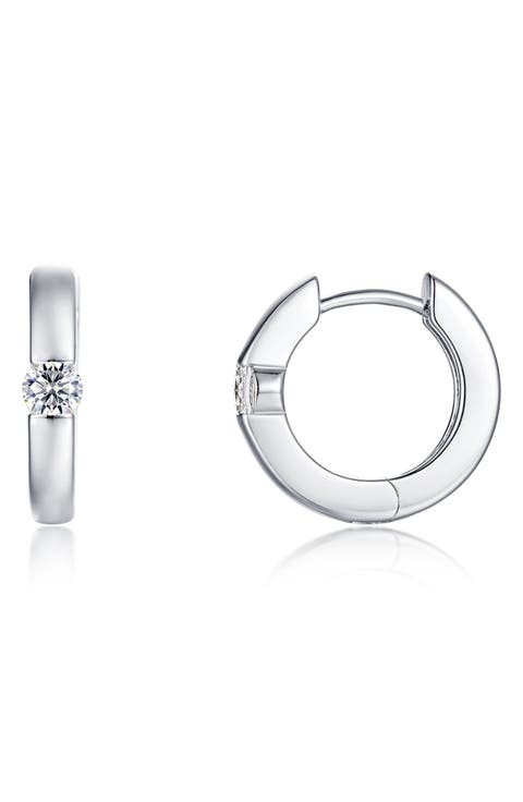 Ella Simulated Diamond Huggie Hoop Earrings