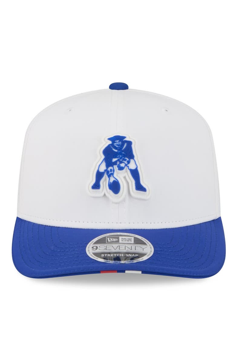 New Era Men's New Era  White/Royal New England Patriots 2025 NFL Training Camp Throwback Logo 9SEVENTY Adjustable Hat, Alternate, color, 
