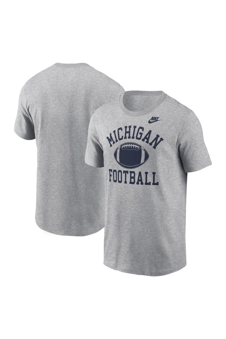 Men's Nike Heather Gray Michigan Wolverines Legacy Football Icon T-Shirt, Alternate, color, Heather Gray