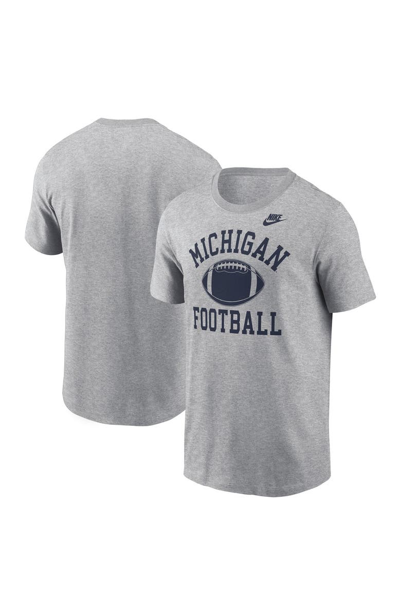 Nike Men's Nike Heather Gray Michigan Wolverines Legacy Football Icon T-Shirt, Alternate, color, Heather Gray