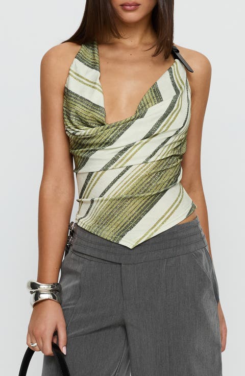 Syrenah Cowl Neck Halter Top