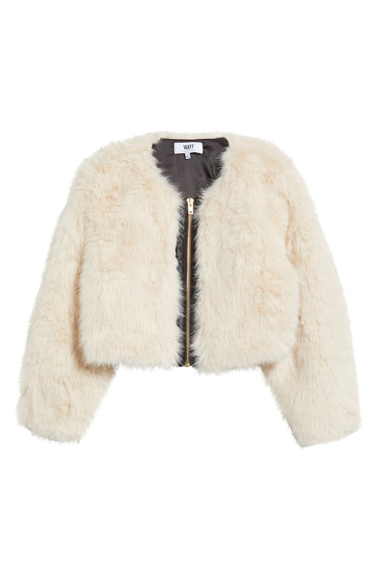 WAYF x CHÉRIE MADELEINE Champagne Faux Fur Jacket, Alternate, color,