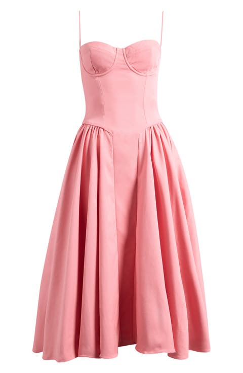 Samaria Corset Fit & Flare Midi Cocktail Dress