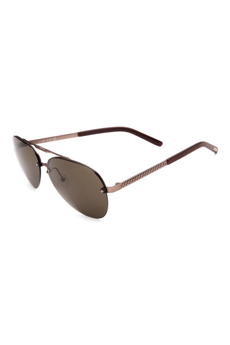 63mm Pilot Sunglasses, Alternate, color, MATTE DARK BRONZE / GREEN