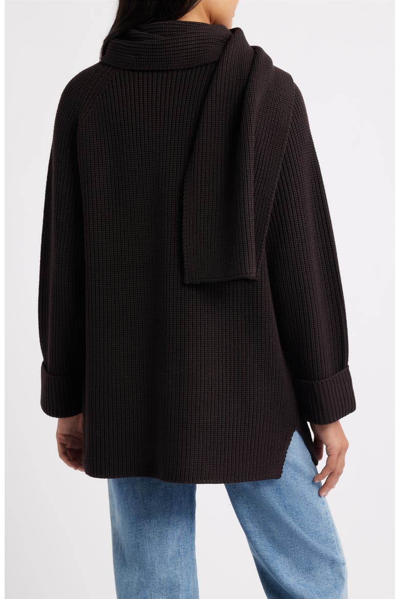 Vivienne Merino Wool Scarf Coat, Alternate, color, CHOCOLATE