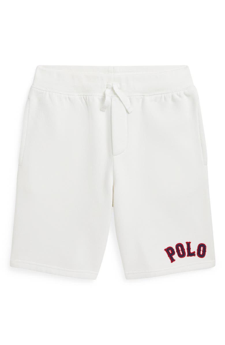 Polo Ralph Lauren Kids' Logo Appliqué Graphic Fleece Shorts, Main, color, 