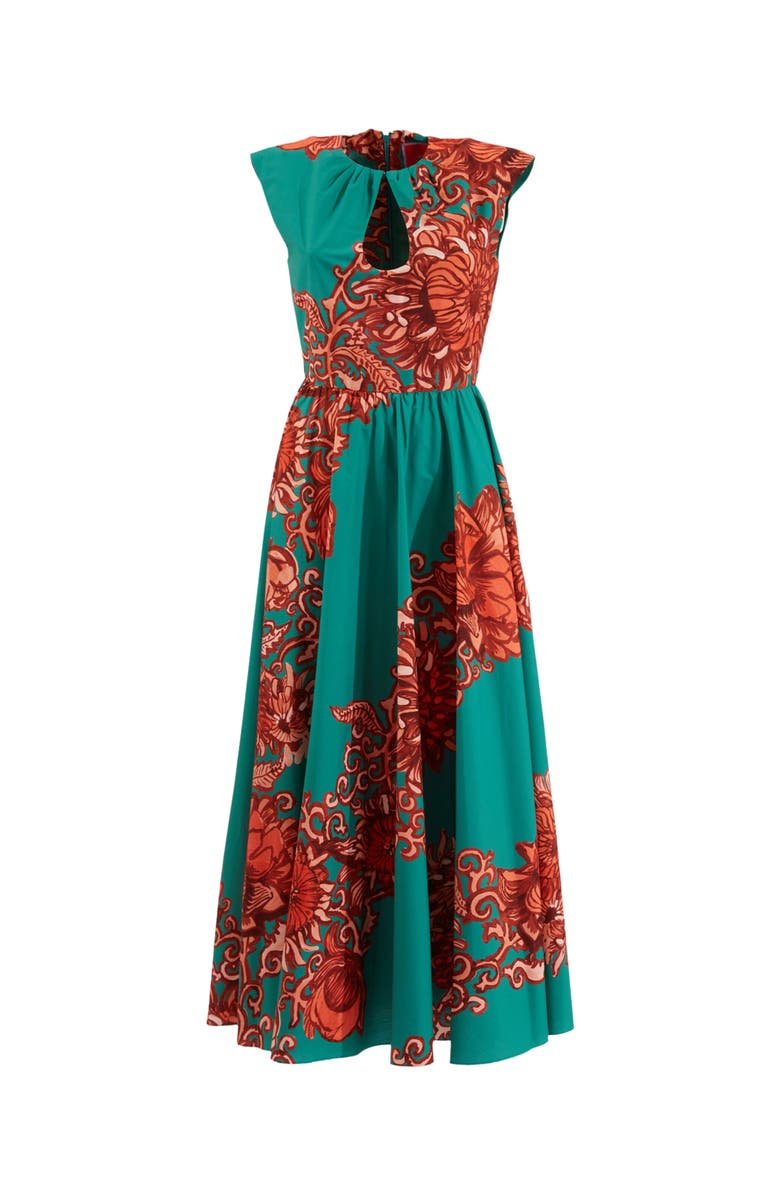 La DoubleJ Keyhole Dress Anemone Ghirlanda Green, Alternate, color, Anemone Ghirlanda Green