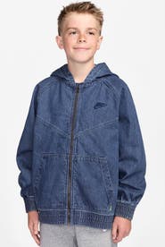Nike Kids' Sportswear Denim Hooded Zip-Up Jacket